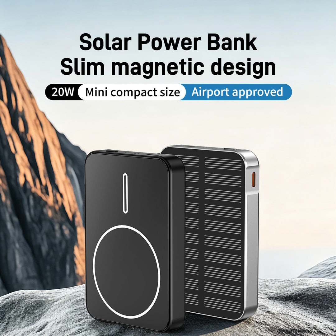 Solar-powered power bank with fast charging function and LED light Bowlift