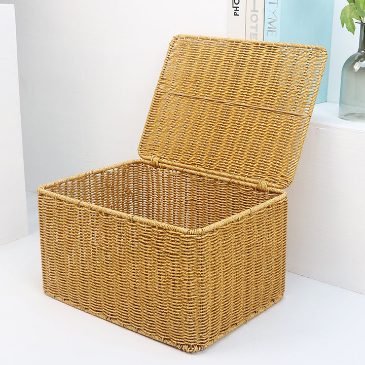 Woven Storage Chest with Lid Bowlift