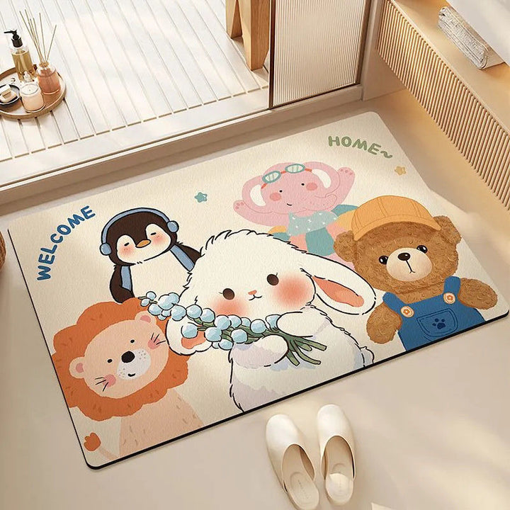Welcome Home Cartoon Area Rug Bowlift