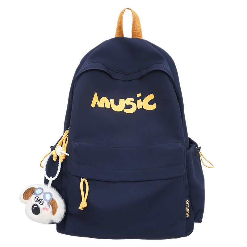 Casual Music-Themed Backpack Bowlift