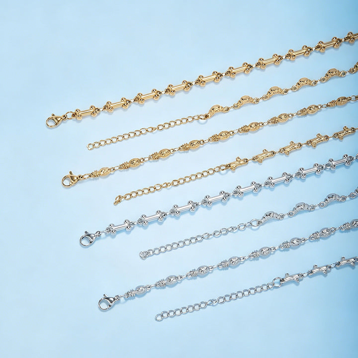 Intricate Textured Chain Bracelet Bowlift