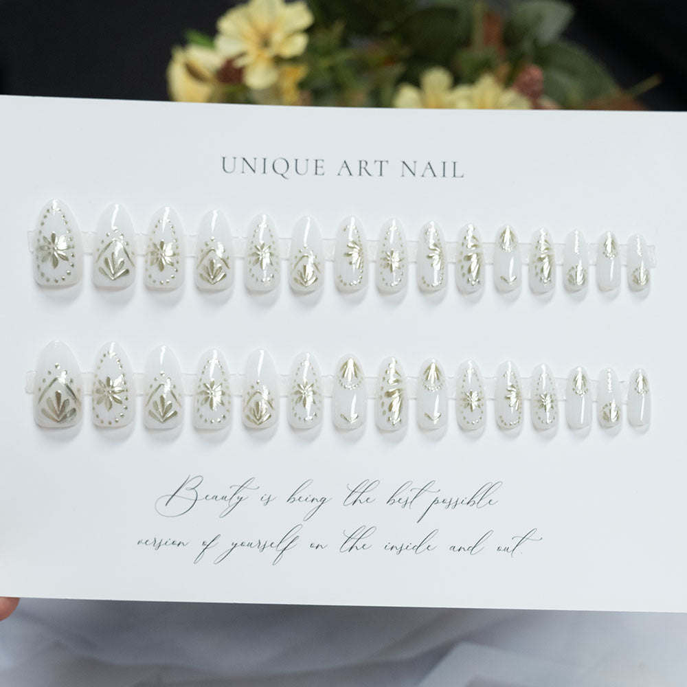 Decorative Long-Stiletto Press-On Nails