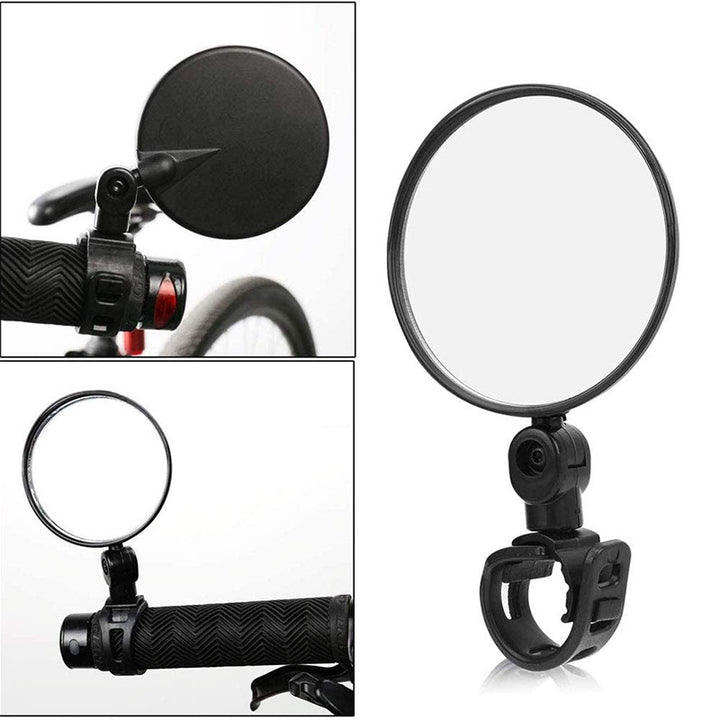 adjustable convex handlebar safety mirror with universal clamp for road and mountain bikes Bowlift