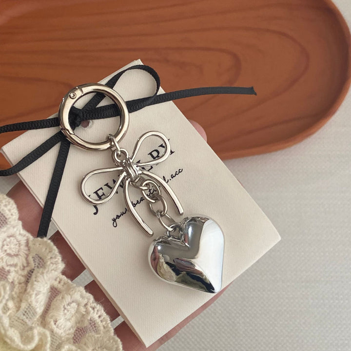 Heart-Shaped Charm Keychain Bowlift 1787102644