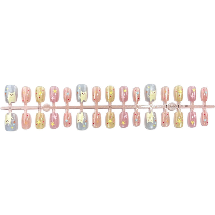 Playful Star-Embellished Press-On Nail Set