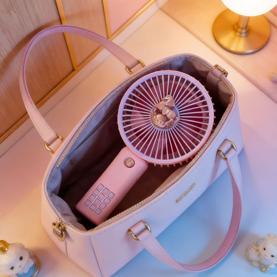 Ladies portable hand fan with playful horse motif Bowlift