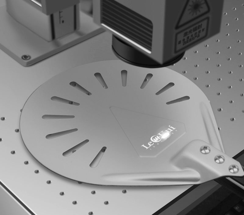 long-handled perforated pizza peel with wooden handle Bowlift