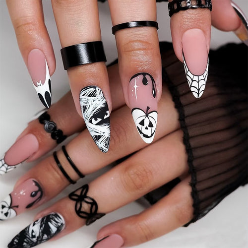 Creative Halloween Nail Art Set with Ghost and Spider Designs Bowlift