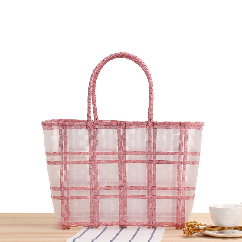 Stylish Transparent Shopping Bag Made of Woven Material Bowlift
