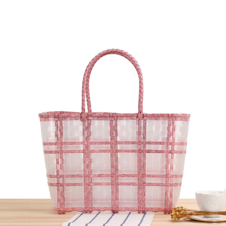 Stylish Transparent Shopping Bag Made of Woven Material Bowlift