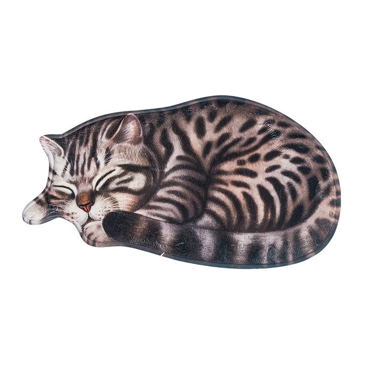 Cartoon Cat-Themed Plush Bath Mat Bowlift