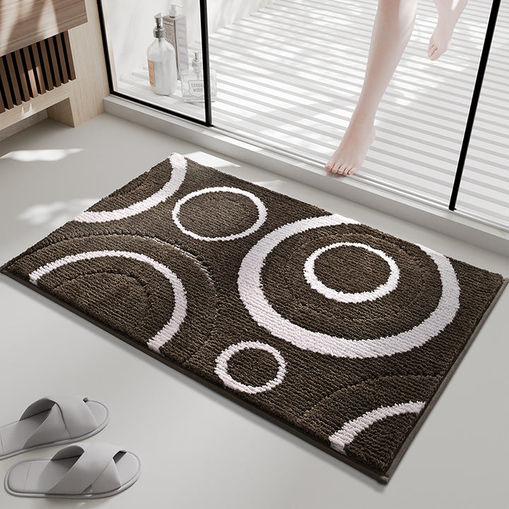 Contemporary Circular Pattern Bath Mat Bowlift