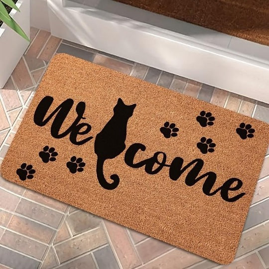 Floral Themed Welcome Mat Bowlift
