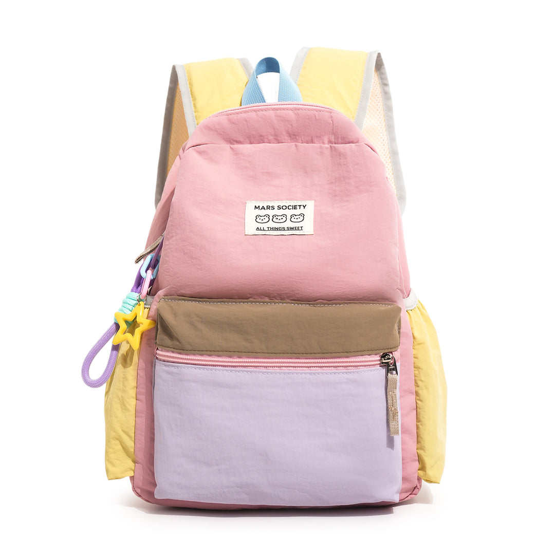 Color-Block Casual Backpack Bowlift