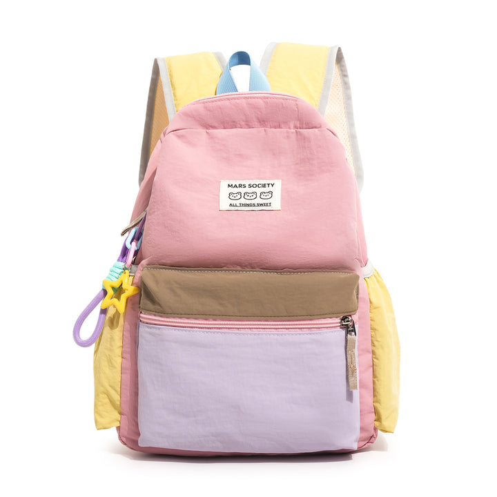 Color-Block Casual Backpack Bowlift
