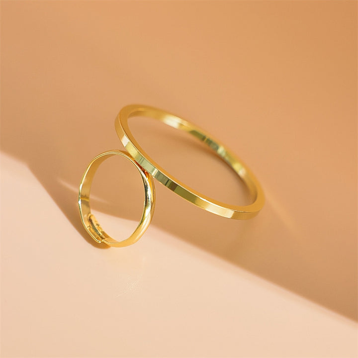 Minimalist Gold-Plated Ring Set Bowlift