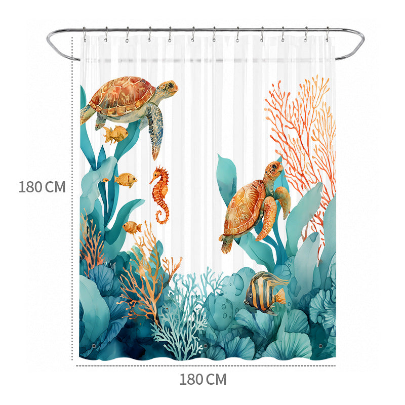 Underwater-themed Shower Curtain Bowlift