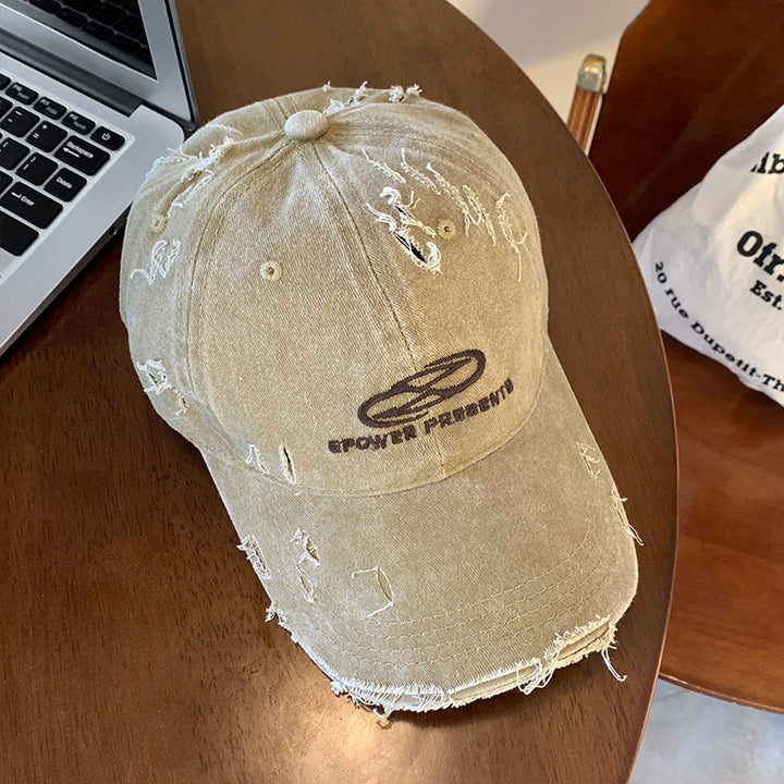 Men's Distressed Denim Baseball Cap Bowlift 1784270624