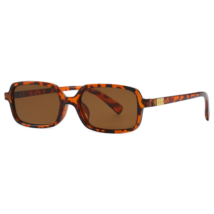 Women's fashionable square glasses with elegant plastic frame and gold accents Bowlift