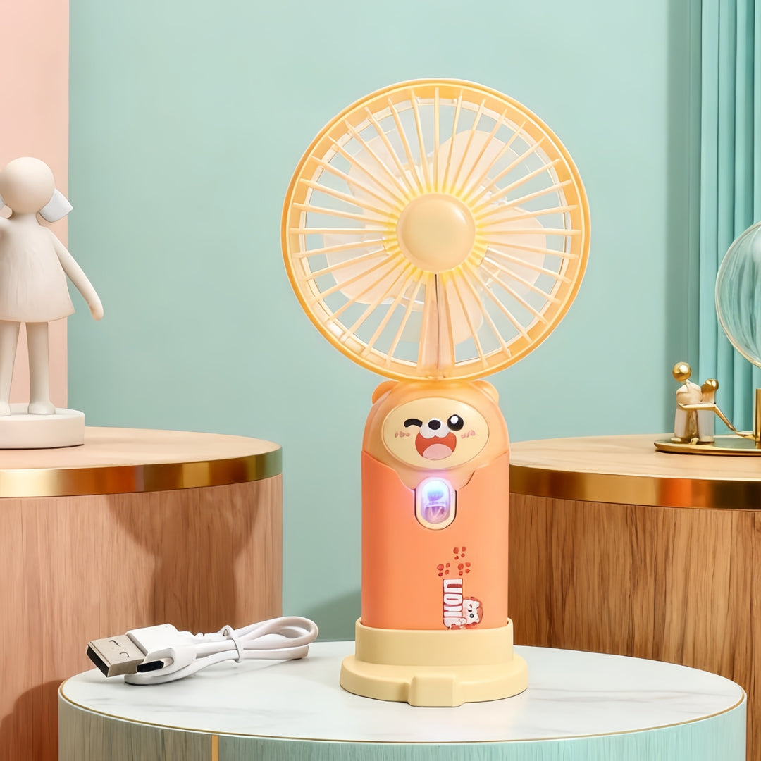 Portable USB Hand Fan with Funny Animal Design Bowlift