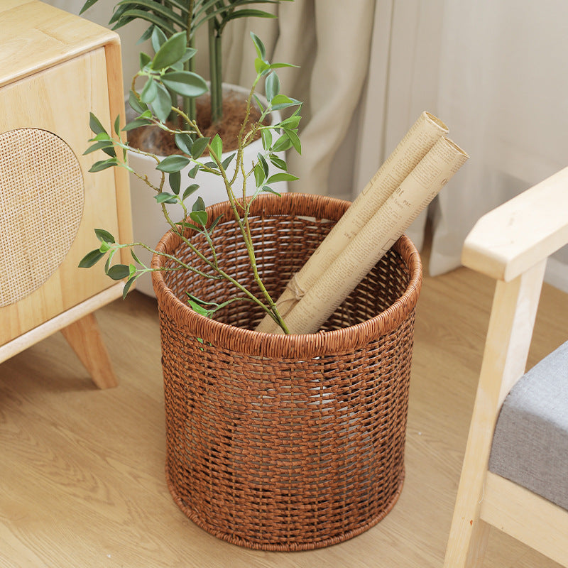 Handcrafted Natural Wicker Storage Bin Bowlift