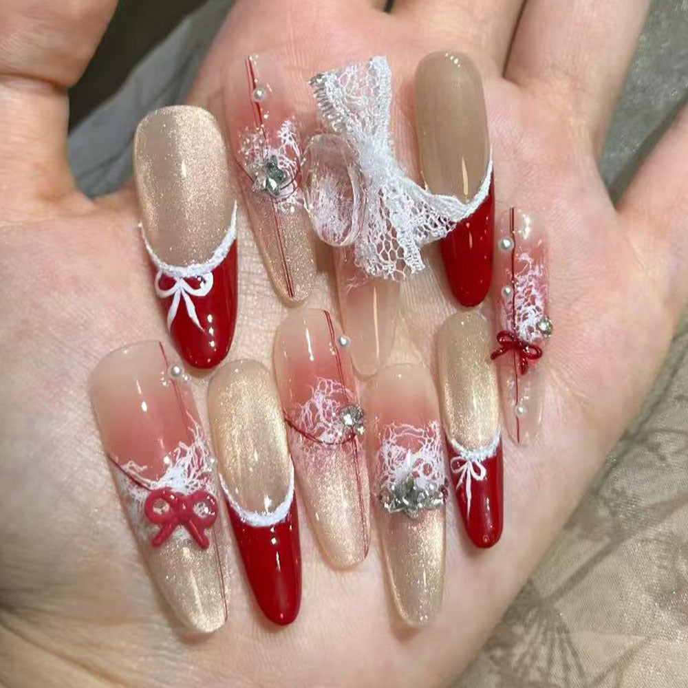 Artificial nail set with versatile and elegant design elements Bowlift