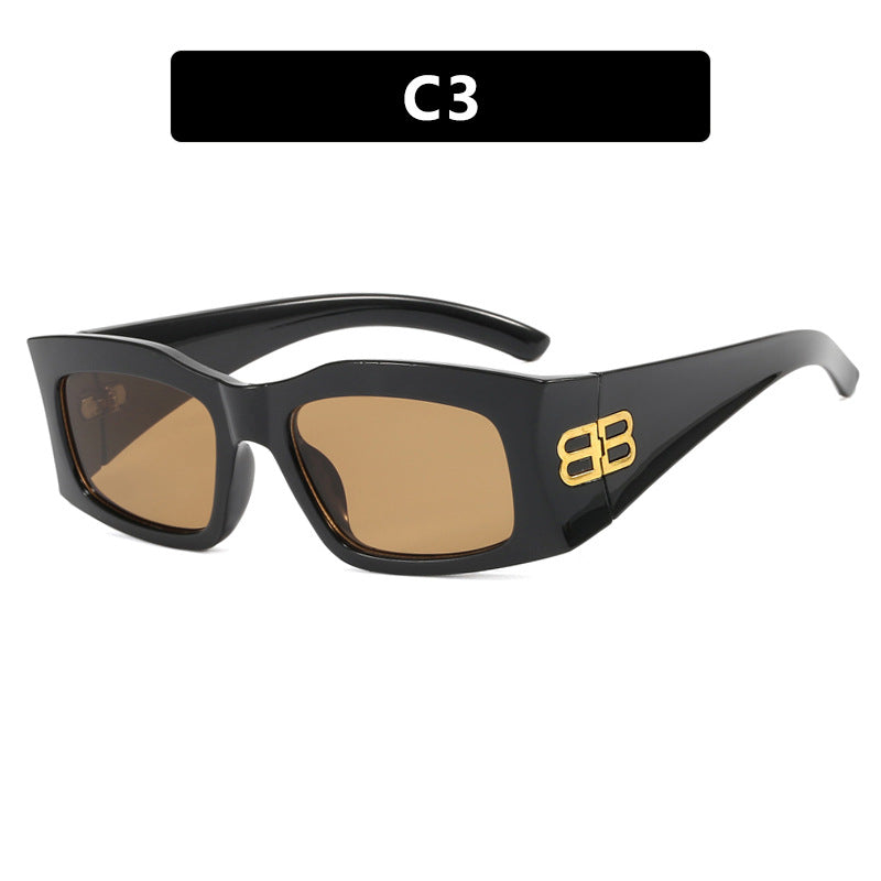 Women's fashionable sunglasses with angular frame and polarized lenses Bowlift