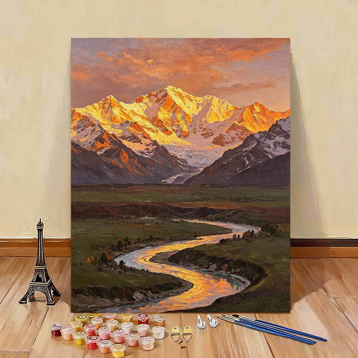 Scenic Mountain Landscape Paint by Numbers Art Kit Bowlift