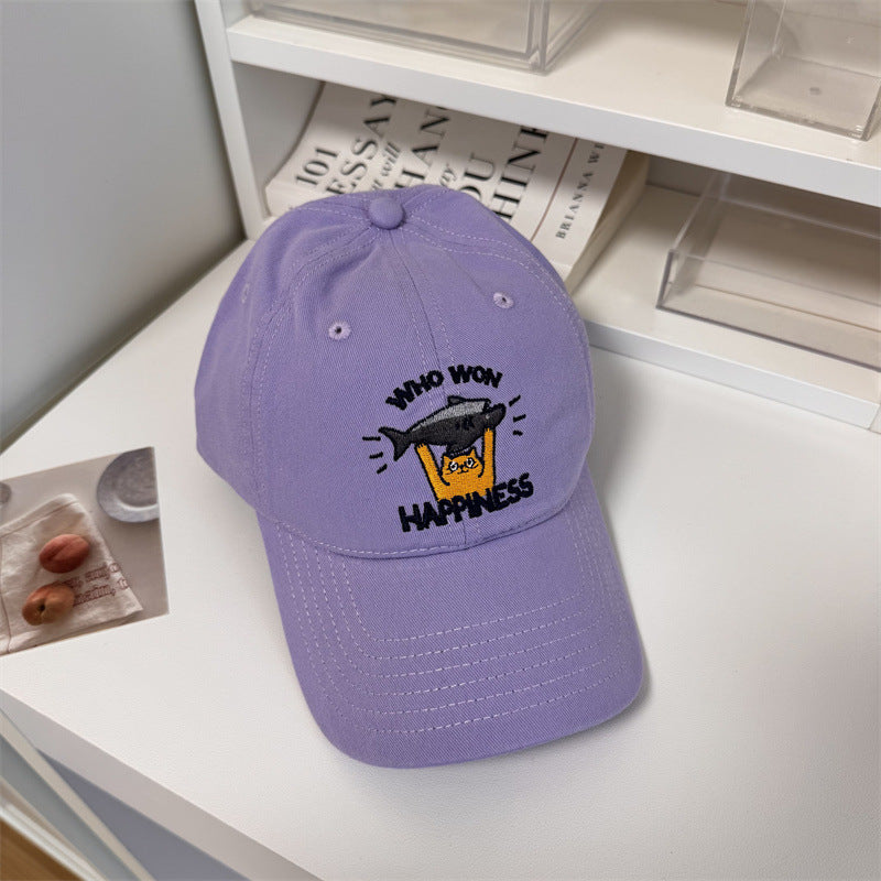 Women's Playful Embroidered Adjustable Baseball Cap Bowlift