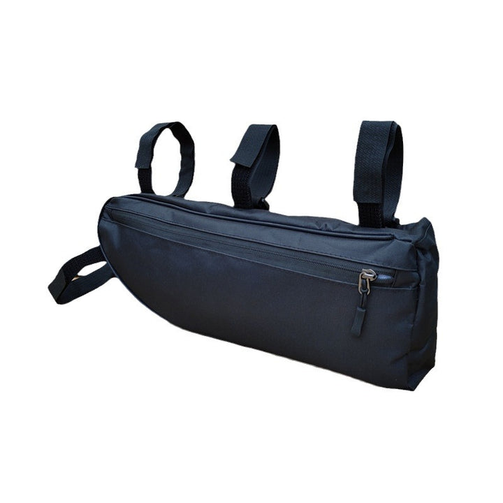 waterproof bicycle frame top tube bag with secure triple strap mounting and zipper pocket Bowlift