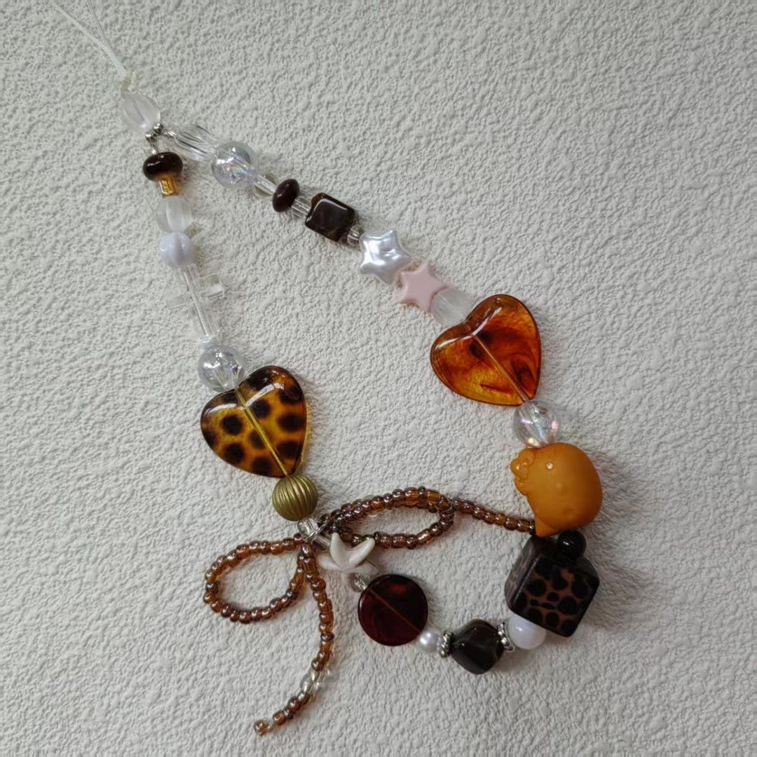 Beaded Heart Charm Necklace Bowlift