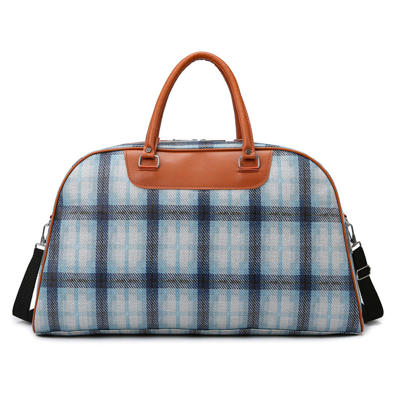Stylish Plaid Weekend Tote Bag Bowlift