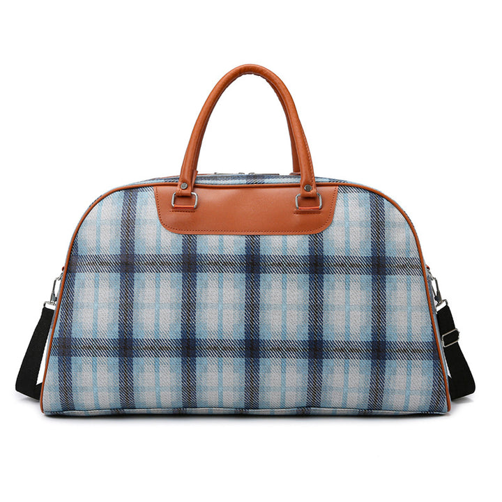 Stylish Plaid Weekend Tote Bag Bowlift