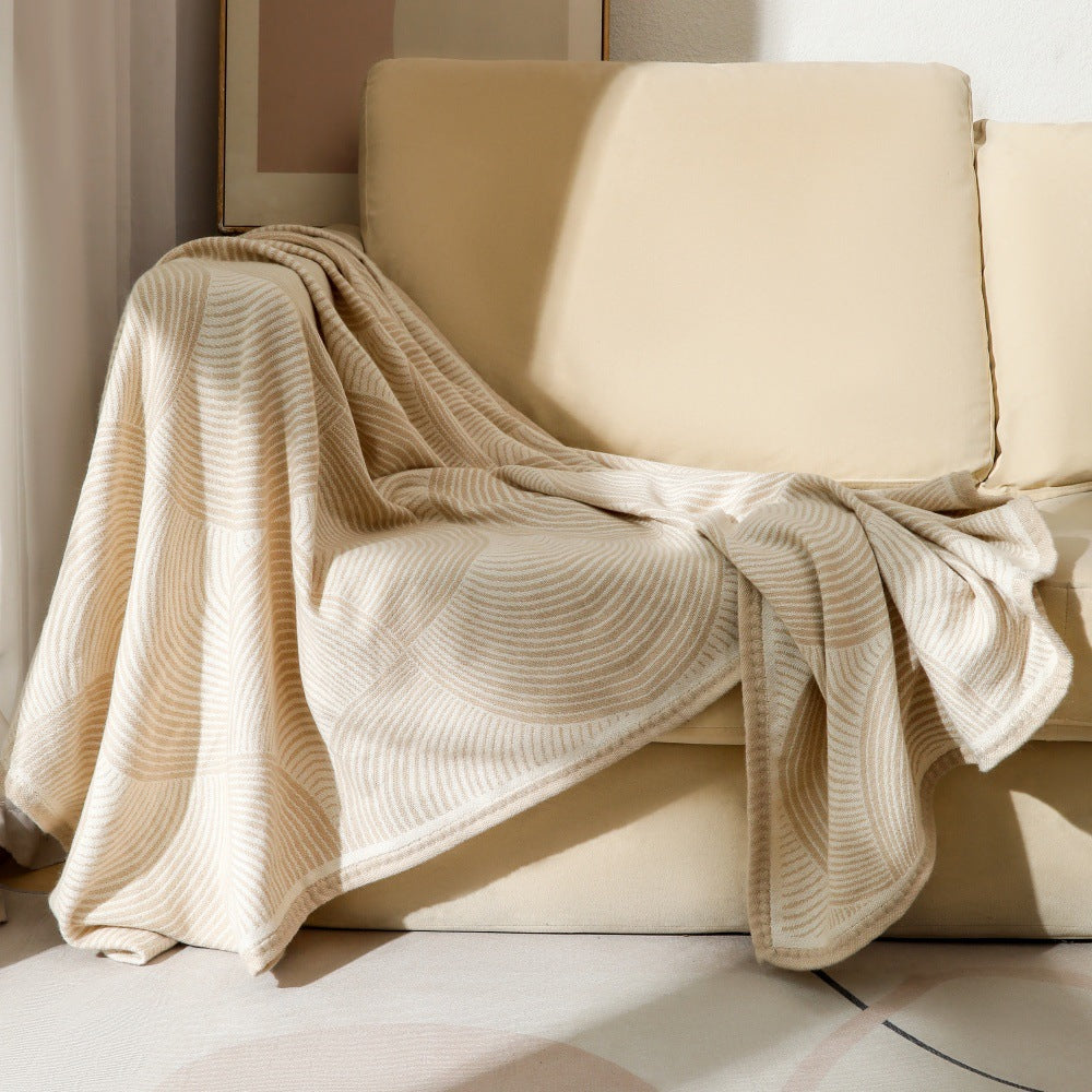 Minimalist Textured Knit Throw Blanket Bowlift