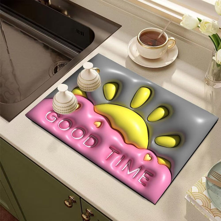 Cute Cartoon Dog-Themed Kitchen Mat Bowlift