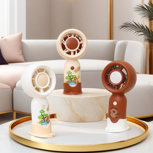 Women's Portable Mini Fan with Cute Bear Design Bowlift