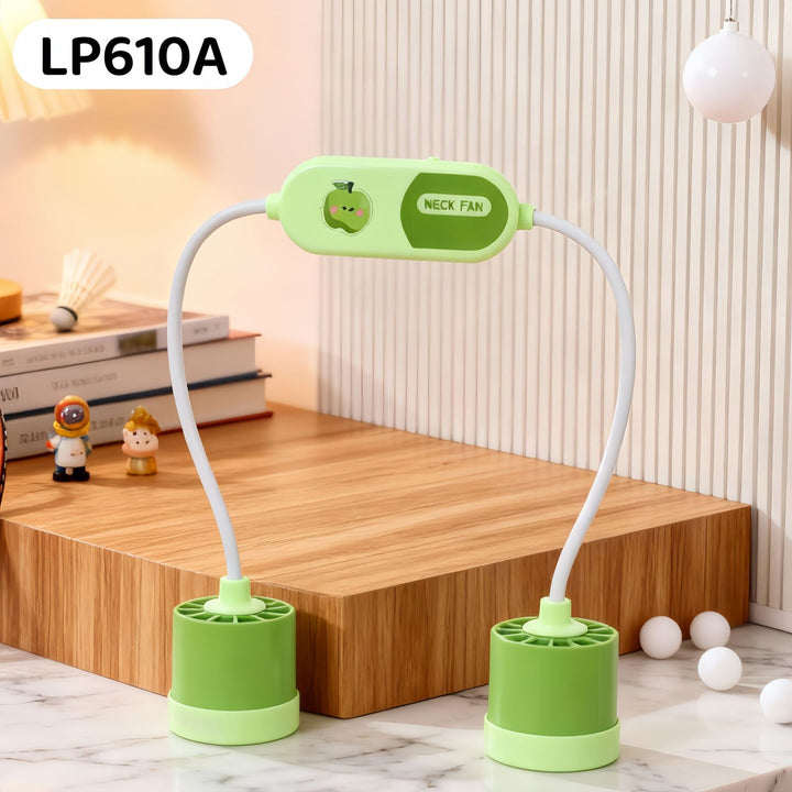 Women's Portable Neck Fan with Flexible Adjustable Design and USB Connection Bowlift