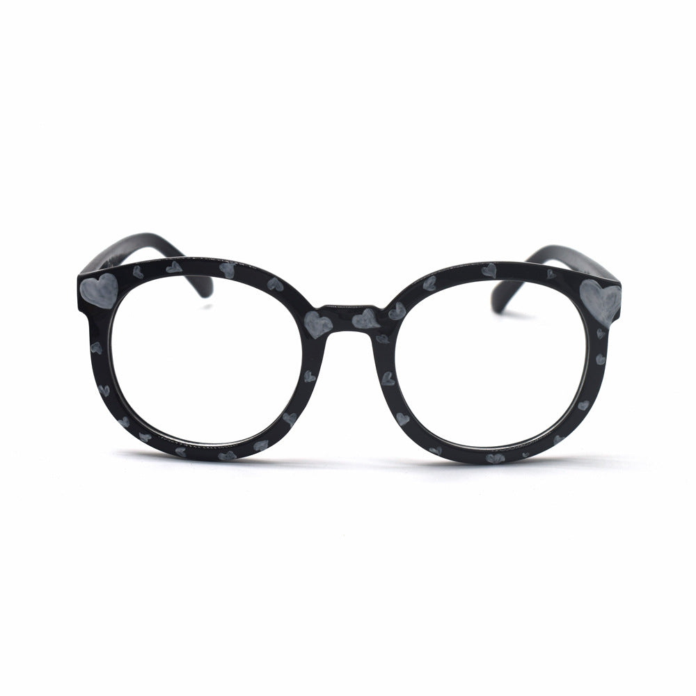 Trendy Heart-Printed Cat-Eye Glasses Bowlift