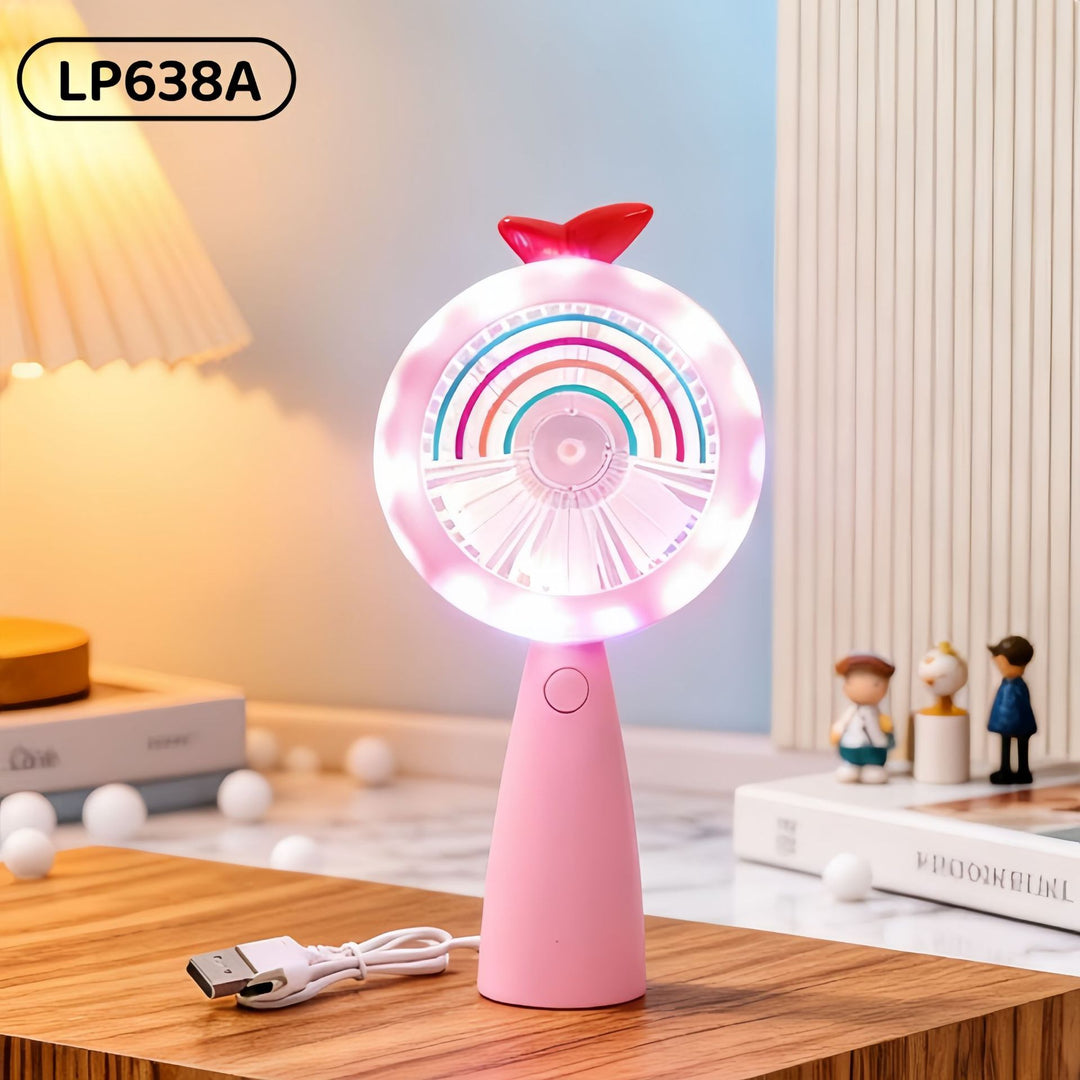 Women's portable multifunction fan with LED lighting Bowlift