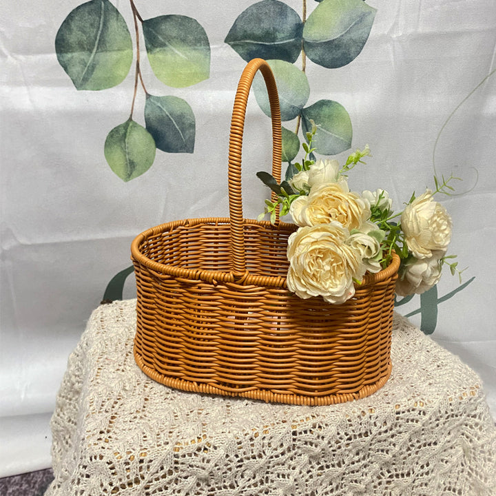 Women Handwoven Basket with Elegant Handle Bowlift
