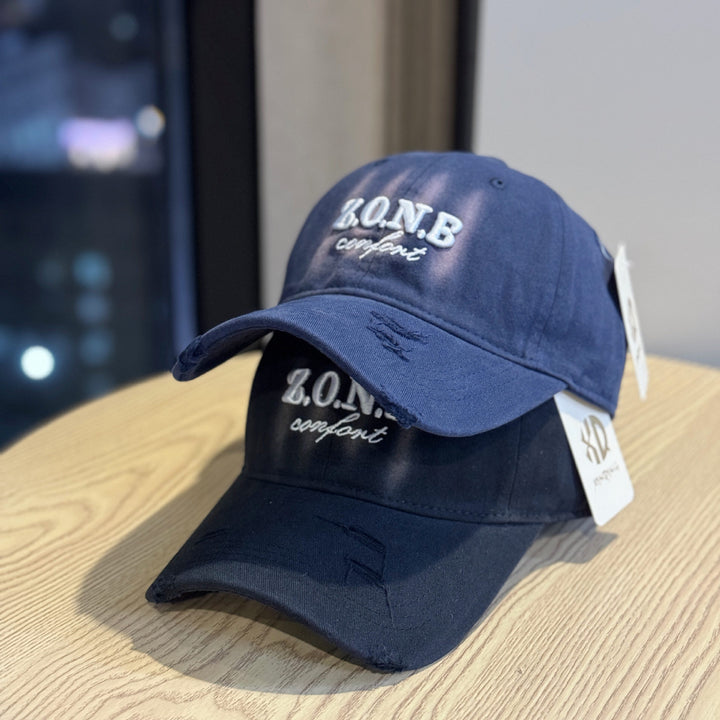 Unisex Distressed Cotton Baseball Cap Bowlift