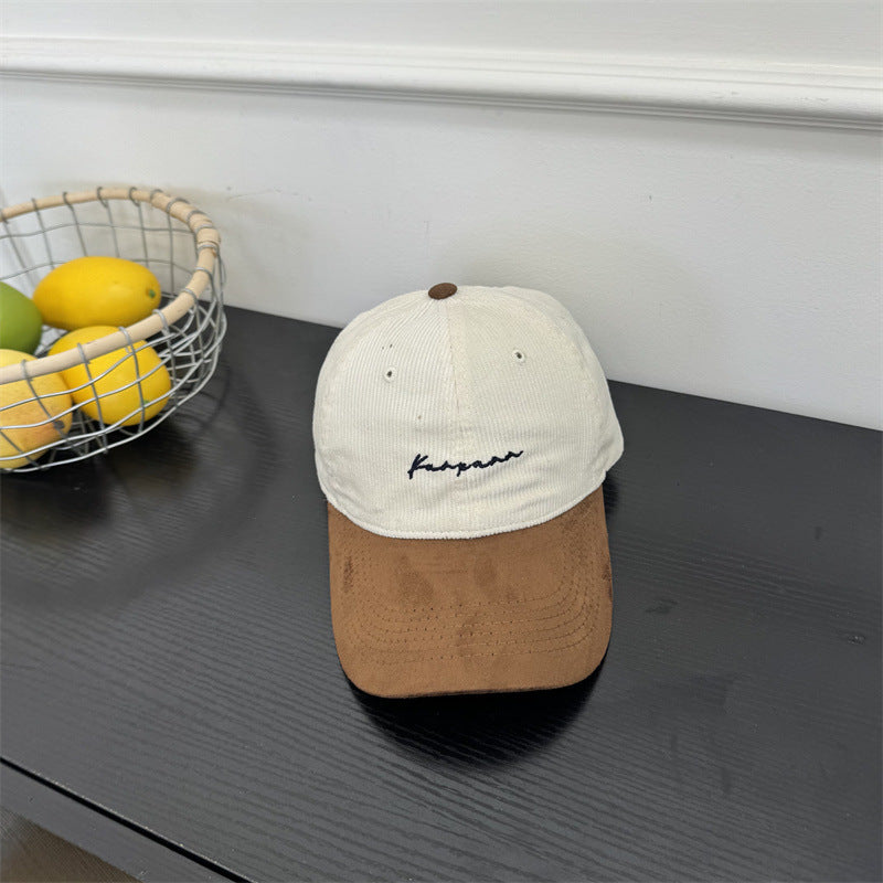 Men's Corduroy Brimmed Baseball Cap Bowlift