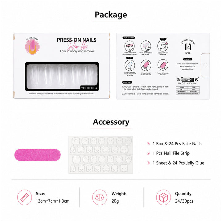 High-quality artificial nails with elegant French tip design Bowlift