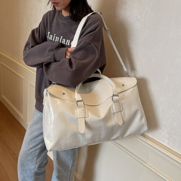 Crocodile Texture Luxury Travel Duffle Bag Bowlift