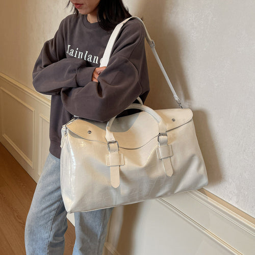 Crocodile Texture Luxury Travel Duffle Bag Bowlift