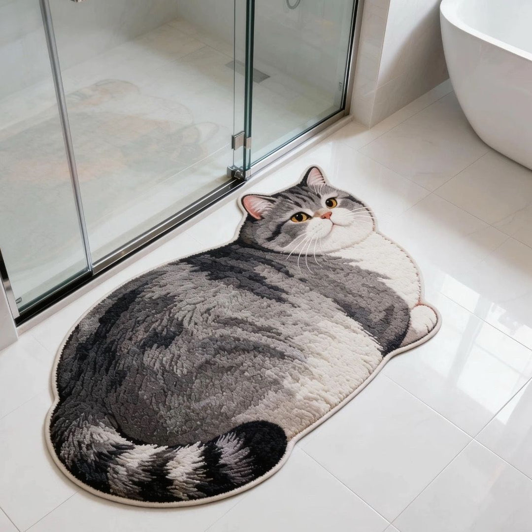 Cat-Shaped Bath Mat Bowlift