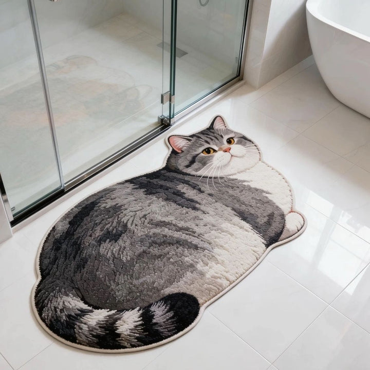 Cat-Shaped Bath Mat Bowlift