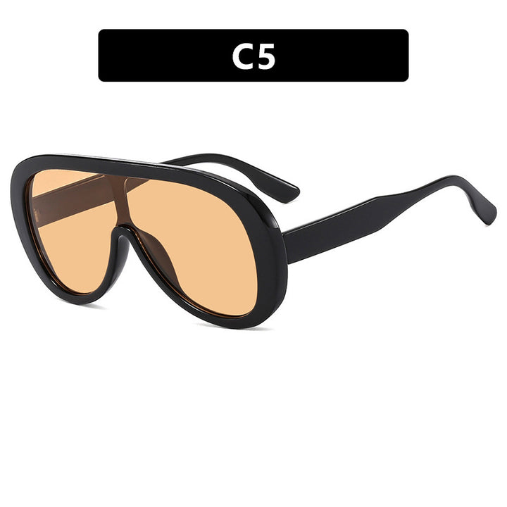 Women’s futuristic sports sunglasses with wide lens and UV protection Bowlift