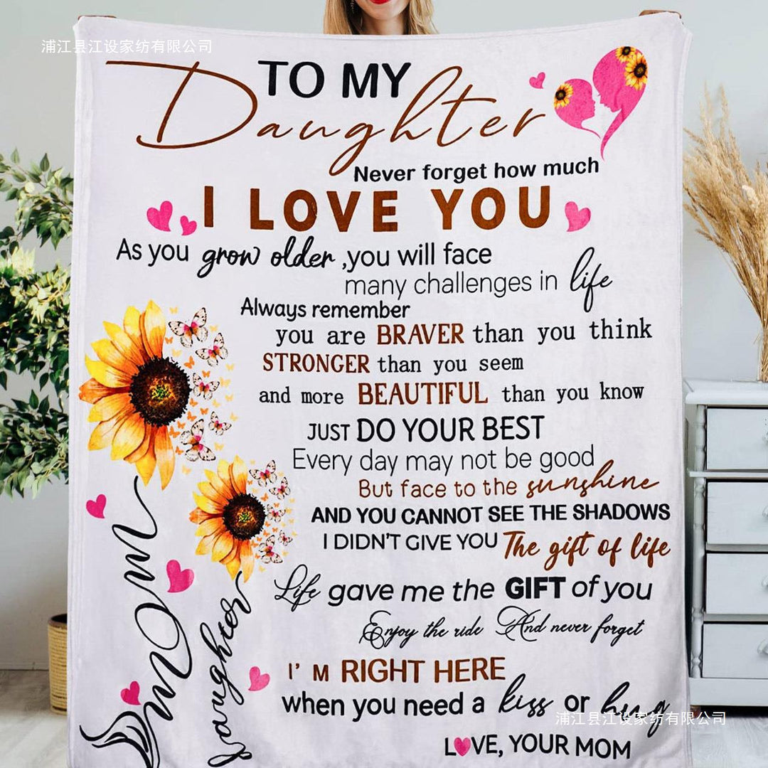 Sentimental Fleece Throw Blanket With Lion And Cub Graphic And Heartfelt Message For Dad