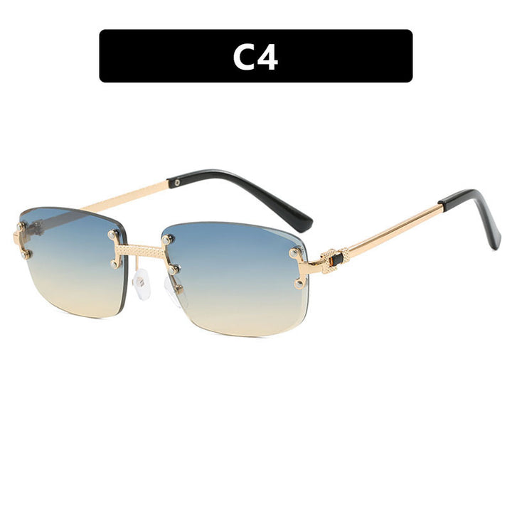Women's elegant square sunglasses with transparent lenses and high-quality metal frame Bowlift